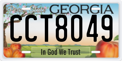GA license plate CCT8049