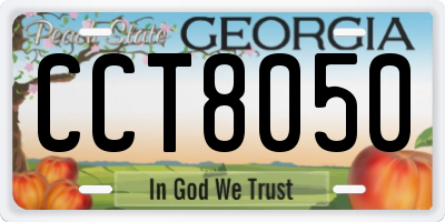 GA license plate CCT8050