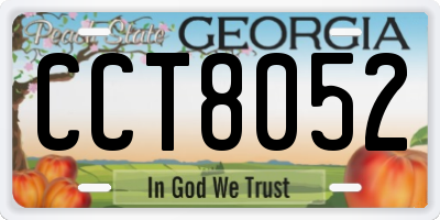 GA license plate CCT8052