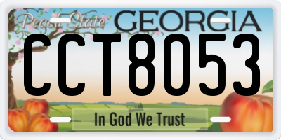 GA license plate CCT8053