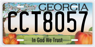 GA license plate CCT8057