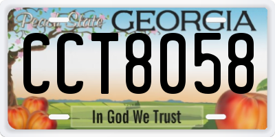 GA license plate CCT8058