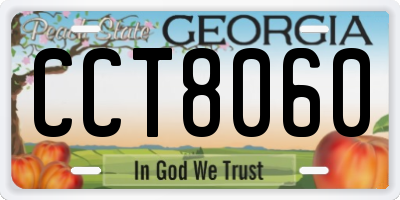 GA license plate CCT8060