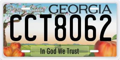 GA license plate CCT8062