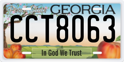 GA license plate CCT8063