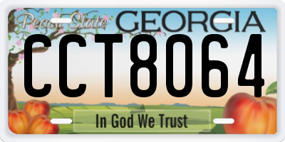GA license plate CCT8064
