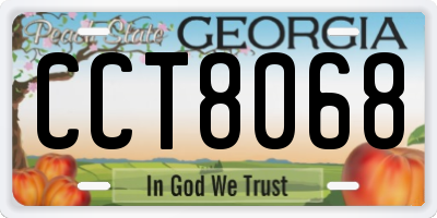 GA license plate CCT8068