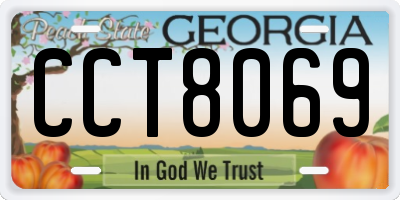 GA license plate CCT8069