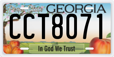 GA license plate CCT8071