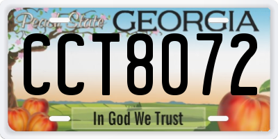 GA license plate CCT8072