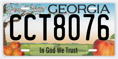GA license plate CCT8076