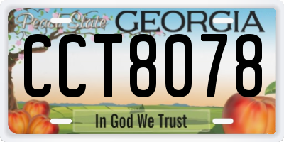 GA license plate CCT8078