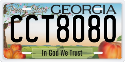 GA license plate CCT8080