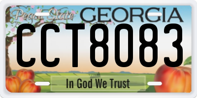 GA license plate CCT8083