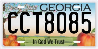 GA license plate CCT8085