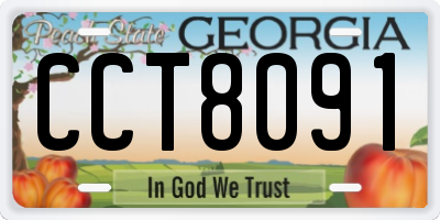 GA license plate CCT8091