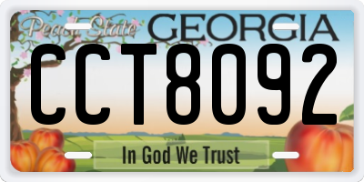 GA license plate CCT8092