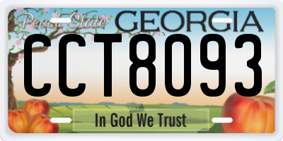 GA license plate CCT8093