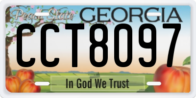 GA license plate CCT8097