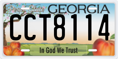 GA license plate CCT8114