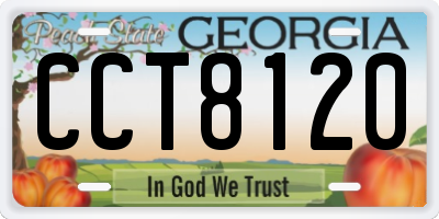 GA license plate CCT8120