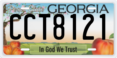 GA license plate CCT8121
