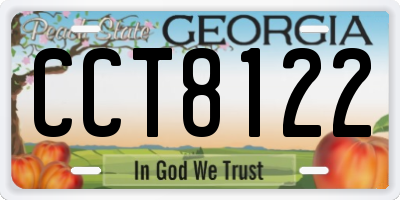 GA license plate CCT8122