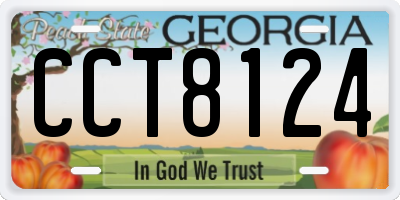 GA license plate CCT8124