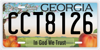 GA license plate CCT8126