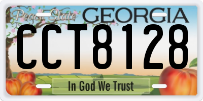 GA license plate CCT8128