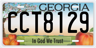 GA license plate CCT8129