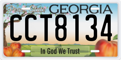 GA license plate CCT8134