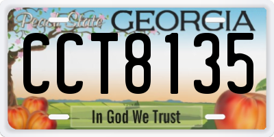 GA license plate CCT8135