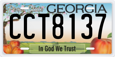 GA license plate CCT8137