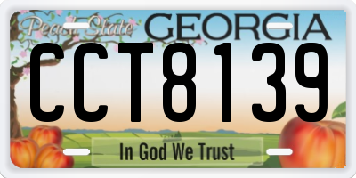 GA license plate CCT8139