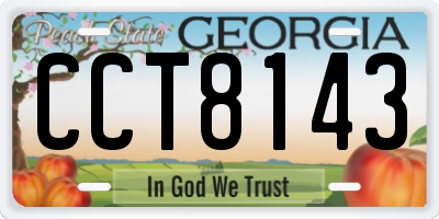 GA license plate CCT8143