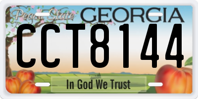 GA license plate CCT8144