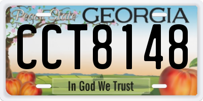 GA license plate CCT8148