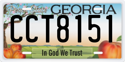 GA license plate CCT8151
