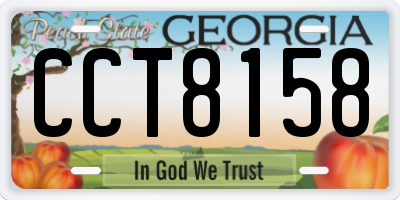 GA license plate CCT8158