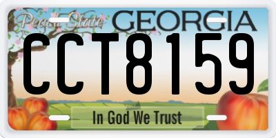 GA license plate CCT8159