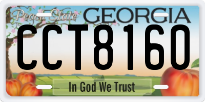 GA license plate CCT8160