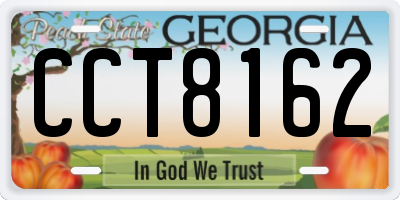 GA license plate CCT8162