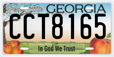 GA license plate CCT8165