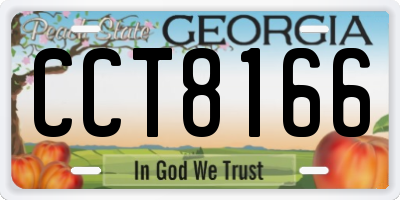 GA license plate CCT8166