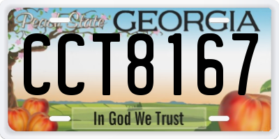 GA license plate CCT8167