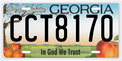 GA license plate CCT8170
