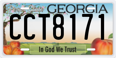 GA license plate CCT8171