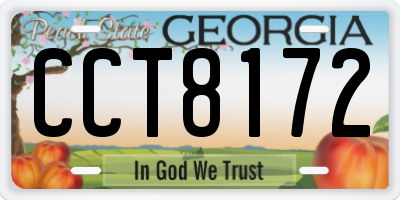 GA license plate CCT8172