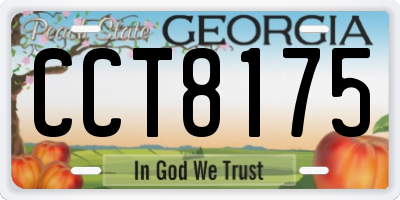 GA license plate CCT8175